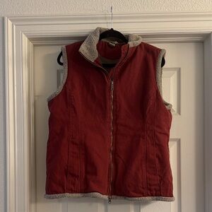 Duluth Trading Co Red Vest with Gray Accents